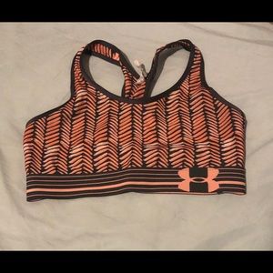 Blue and grey sports bra.